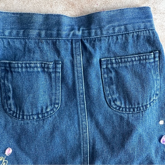 Vintage Embroidered Denim Skirt - Blue - Picture 4 of 7